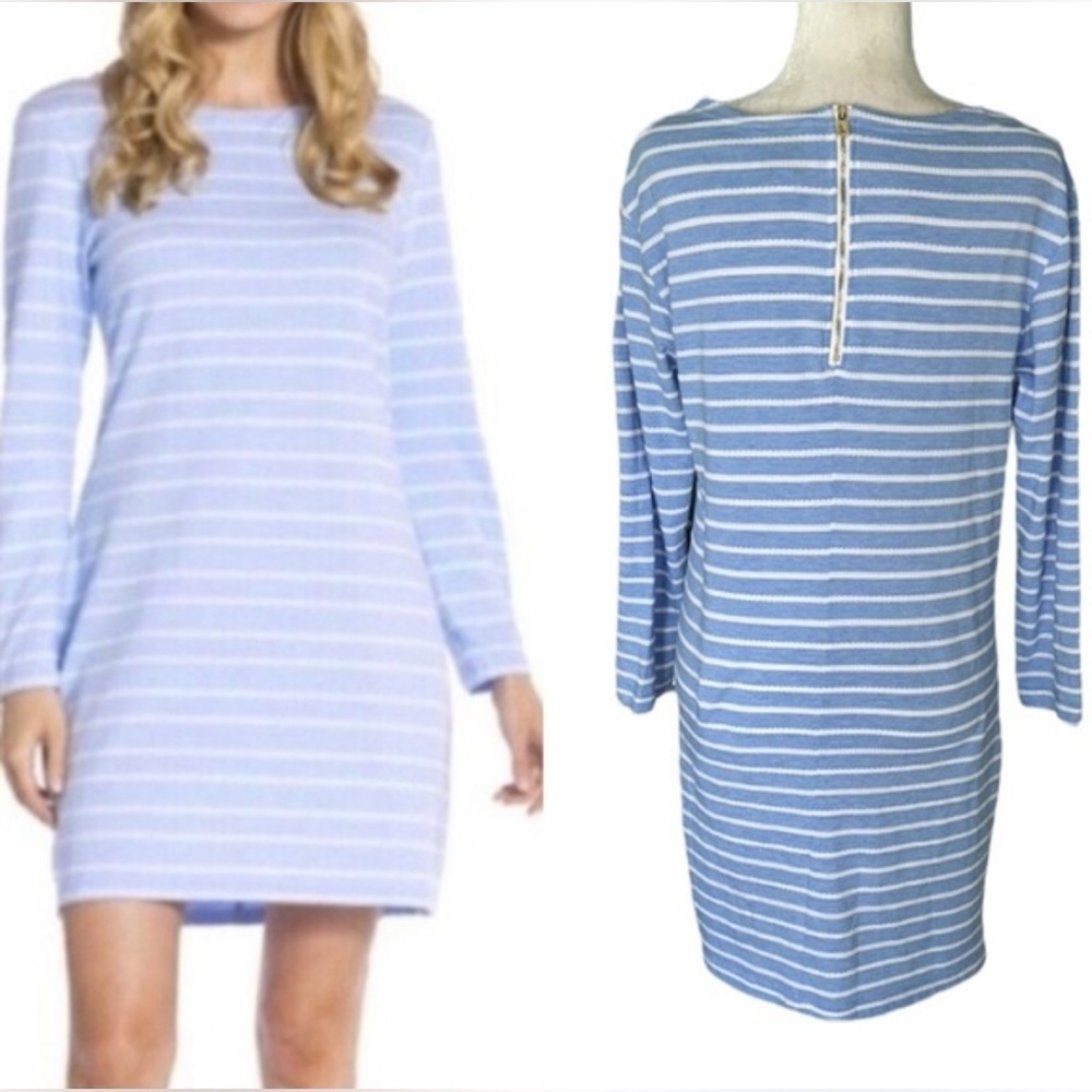 Sail To Sable Striped Blue Dress.  Size-Medium